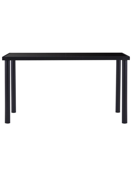 Valgomojo stalas, juodas, 140x70x75cm, grūdintas stiklas