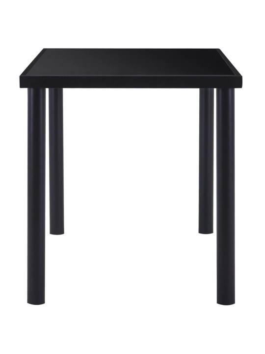 Valgomojo stalas, juodas, 140x70x75cm, grūdintas stiklas