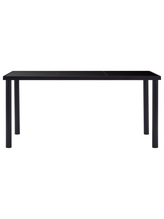 Valgomojo stalas, juodas, 160x80x75cm, grūdintas stiklas