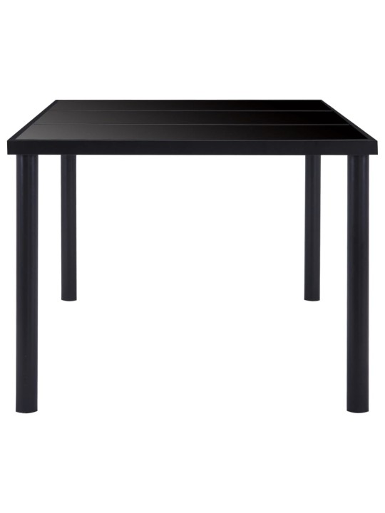 Valgomojo stalas, juodas, 160x80x75cm, grūdintas stiklas