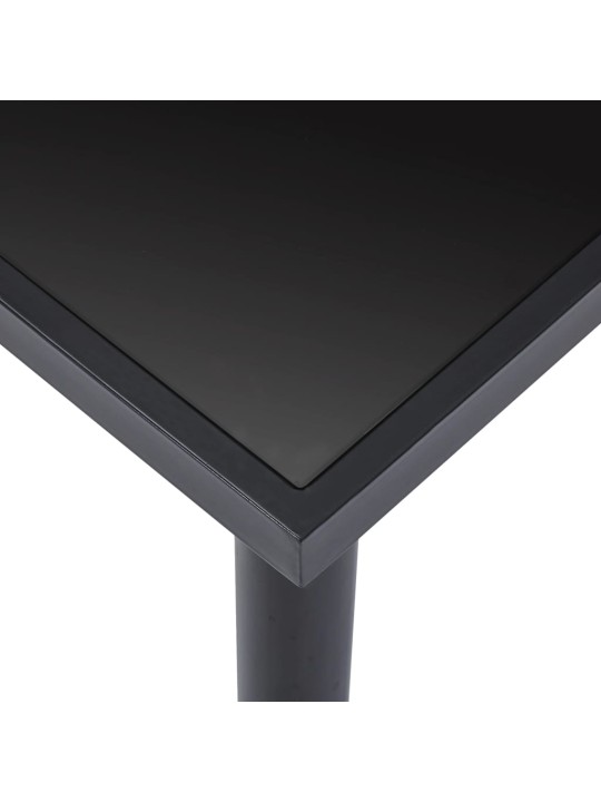 Valgomojo stalas, juodas, 160x80x75cm, grūdintas stiklas