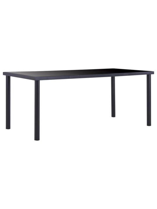 Valgomojo stalas, juodas, 180x90x75cm, grūdintas stiklas
