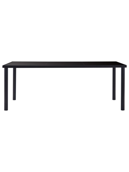 Valgomojo stalas, juodas, 200x100x75cm, grūdintas stiklas