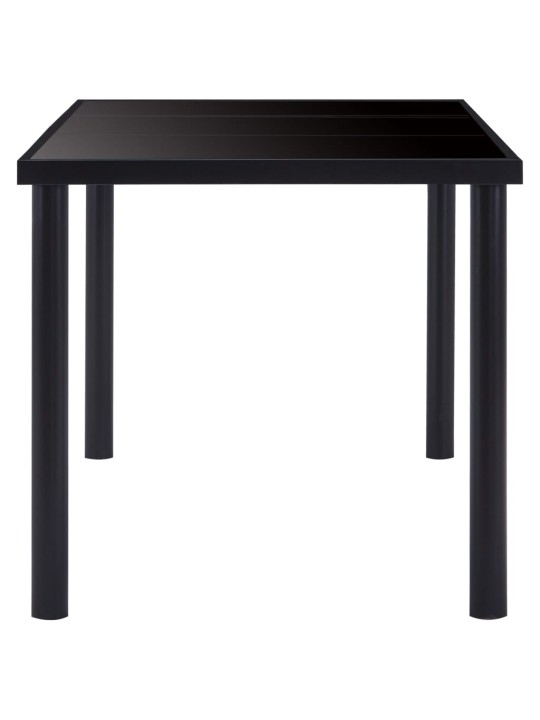Valgomojo stalas, juodas, 200x100x75cm, grūdintas stiklas