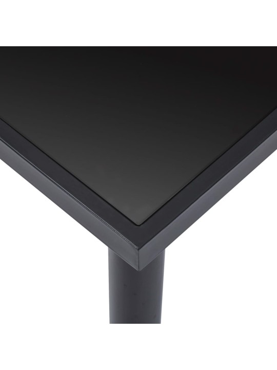 Valgomojo stalas, juodas, 200x100x75cm, grūdintas stiklas