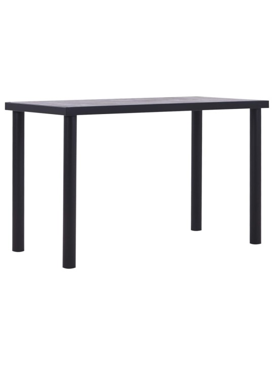 Valgomojo stalas, juodas ir betono pilkas, 120x60x75cm, MDF