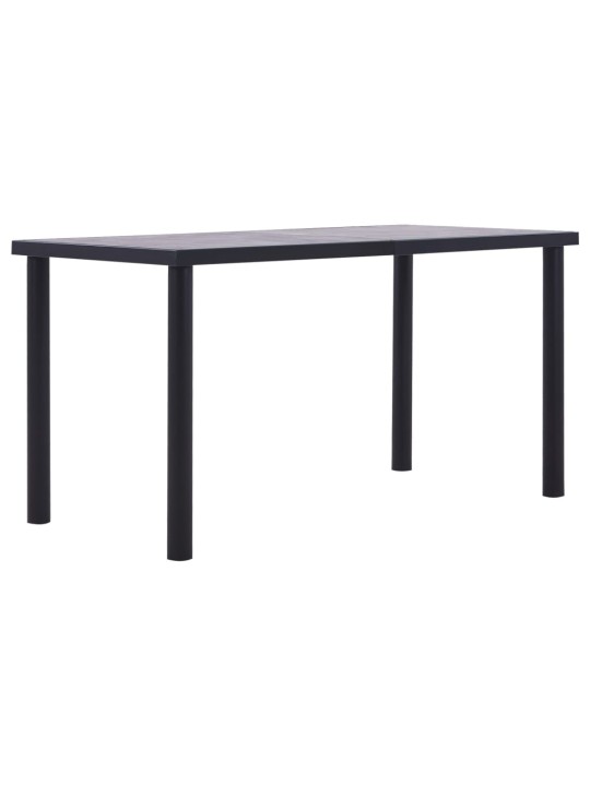 Valgomojo stalas, juodas ir betono pilkas, 140x70x75cm, MDF