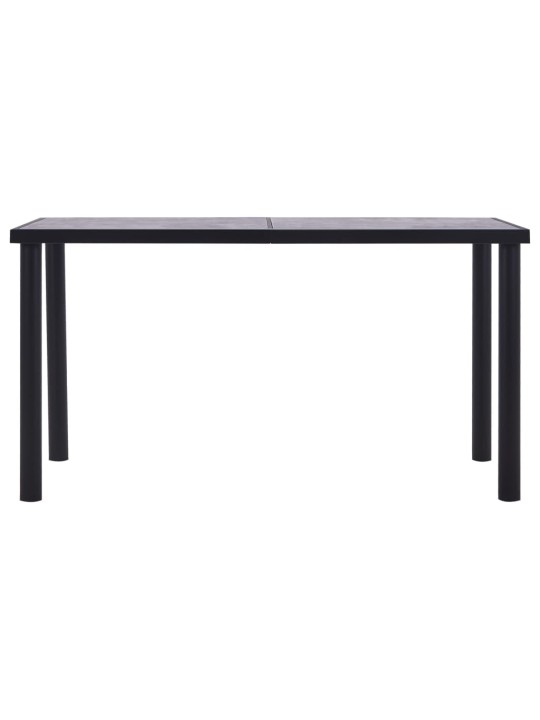 Valgomojo stalas, juodas ir betono pilkas, 140x70x75cm, MDF