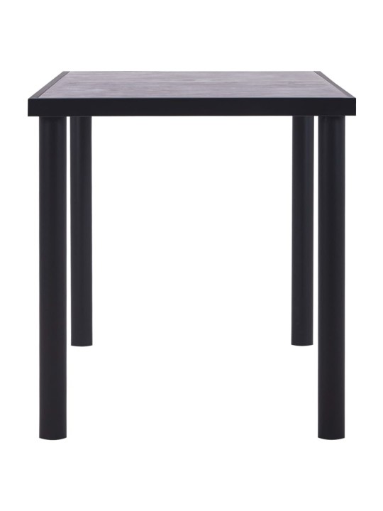 Valgomojo stalas, juodas ir betono pilkas, 140x70x75cm, MDF