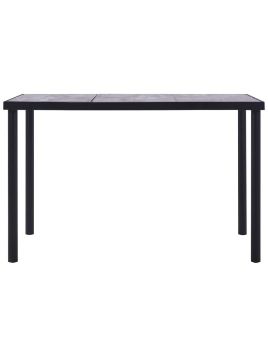 Valgomojo stalas, juodas ir betono pilkas, 160x80x75cm, MDF