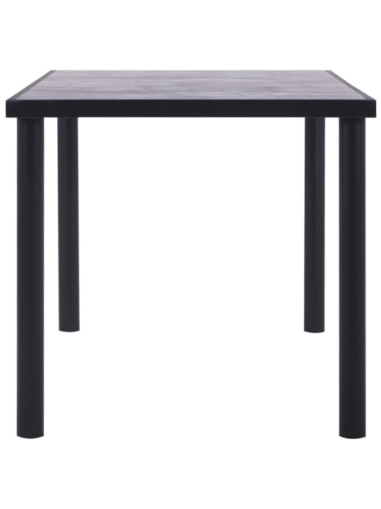 Valgomojo stalas, juodas ir betono pilkas, 160x80x75cm, MDF