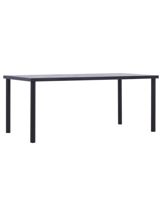 Valgomojo stalas, juodas ir betono pilkas, 180x90x75cm, MDF