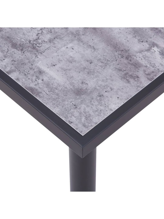 Valgomojo stalas, juodas ir betono pilkas, 180x90x75cm, MDF