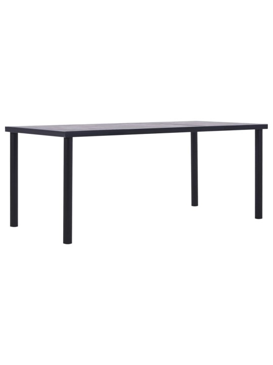 Valgomojo stalas, juodas ir betono pilkas, 200x100x75cm, MDF