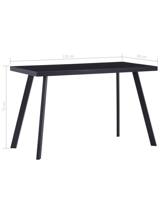 Valgomojo stalas, juodas, 120x60x75cm, grūdintas stiklas