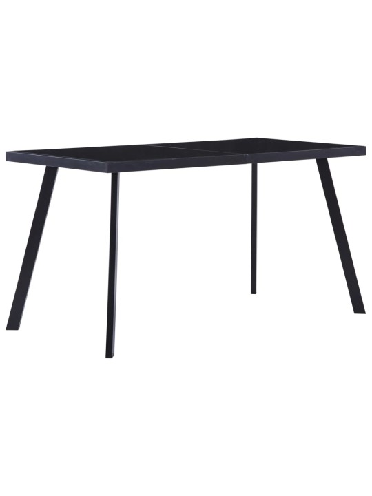 Valgomojo stalas, juodas, 140x70x75cm, grūdintas stiklas
