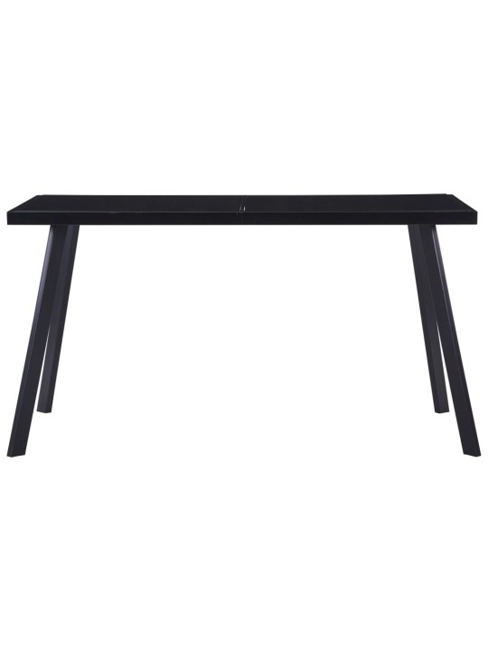 Valgomojo stalas, juodas, 140x70x75cm, grūdintas stiklas