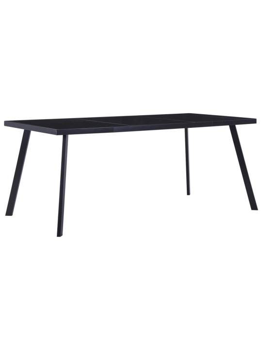 Valgomojo stalas, juodas, 160x80x75cm, grūdintas stiklas