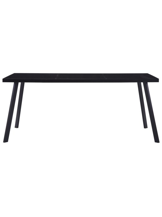Valgomojo stalas, juodas, 160x80x75cm, grūdintas stiklas
