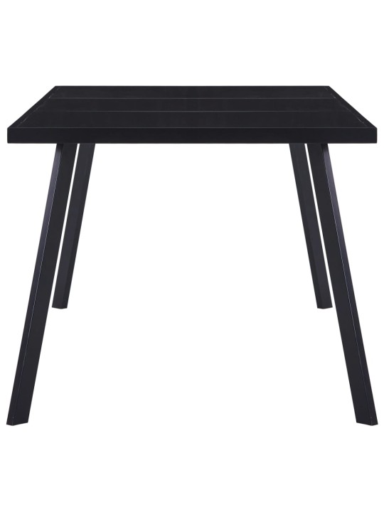 Valgomojo stalas, juodas, 160x80x75cm, grūdintas stiklas