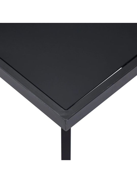 Valgomojo stalas, juodas, 160x80x75cm, grūdintas stiklas