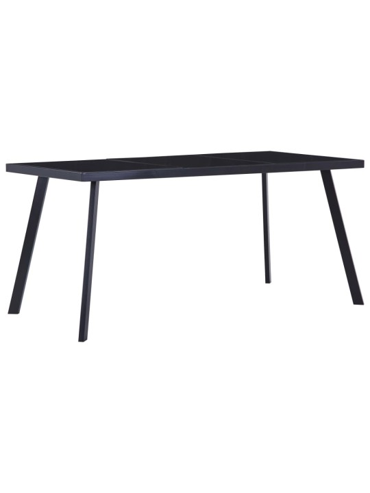 Valgomojo stalas, juodas, 180x90x75cm, grūdintas stiklas