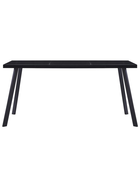 Valgomojo stalas, juodas, 180x90x75cm, grūdintas stiklas