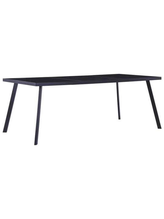 Valgomojo stalas, juodas, 200x100x75cm, grūdintas stiklas