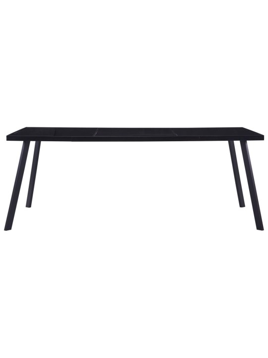 Valgomojo stalas, juodas, 200x100x75cm, grūdintas stiklas