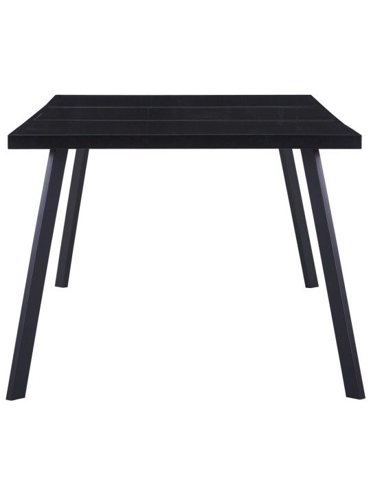 Valgomojo stalas, juodas, 200x100x75cm, grūdintas stiklas