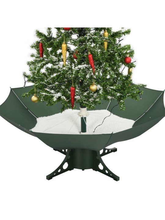 Kalėdų eglutė su sniego fun. ir skėč. form. pagr., žalia, 140cm
