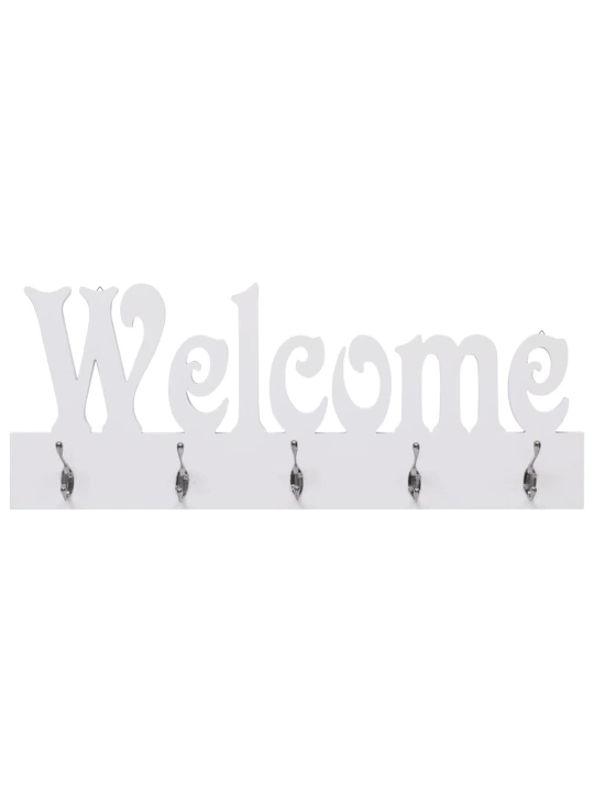Prie sienos montuojama kabykla WELCOME, balta, 74x29,5cm