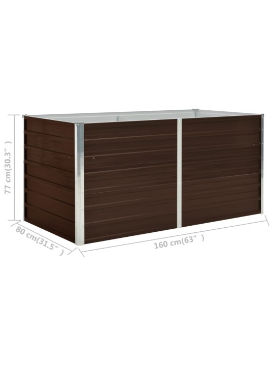 Pakeltas sodo lovelis, rudas, 160x88x77cm, galvan. plienas