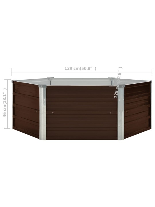 Pakeltas sodo lovelis, rudas, 129x129x46cm, galvan. plienas