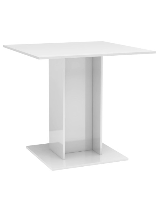 Valgomojo stalas, baltos sp., 80x80x75cm, MDP, labai blizgus