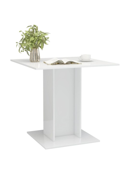 Valgomojo stalas, baltos sp., 80x80x75cm, MDP, labai blizgus