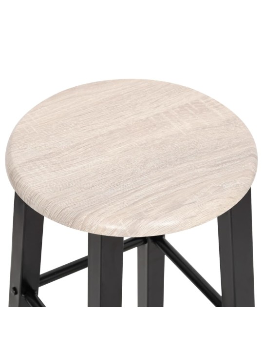 Baro taburetės, 2 vnt., juodos, MDF