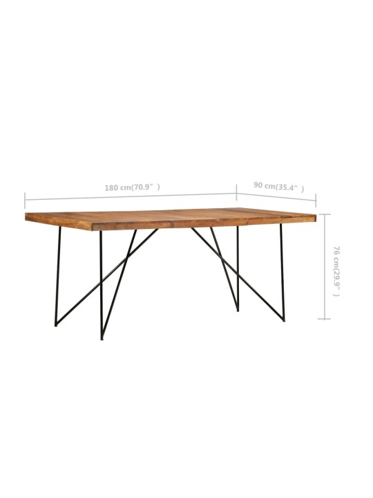 Valgomojo stalas, 180x90x76cm, akacijos medienos masyvas