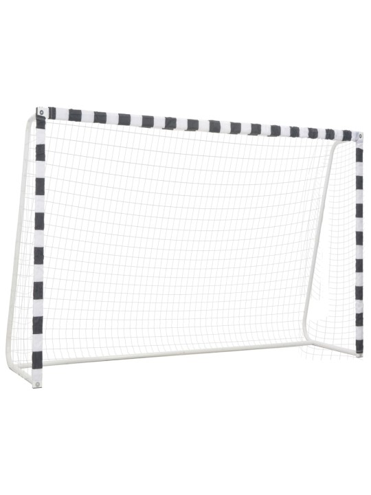 Futbolo vartai, juodos ir baltos sp., 300x200x90 cm, metalas