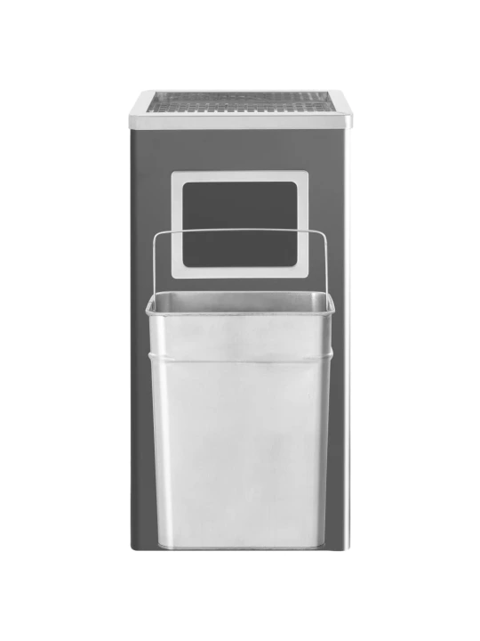 Šiukšliadėžė-peleninė, juodos spalvos, plienas, 45l