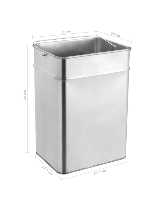 Šiukšliadėžė-peleninė, juodos spalvos, plienas, 45l