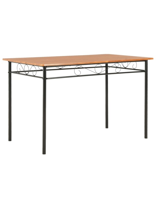 Valgomojo baldų komplektas, 7 d., rudas, MDF ir plienas