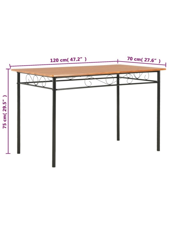Valgomojo stalas, rudos spalvos, 120x70x75cm, MDF