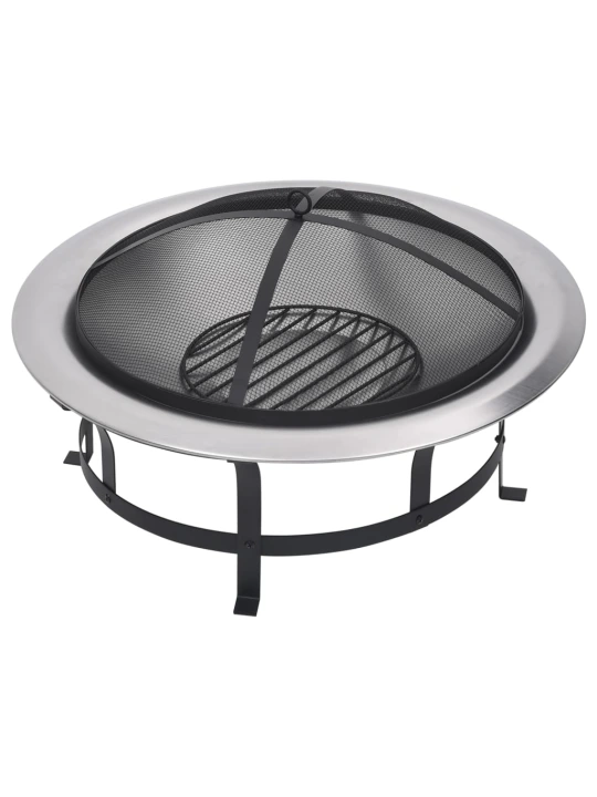 Lauko laužavietė su kepsnine, 76cm, nerūdijantis plienas