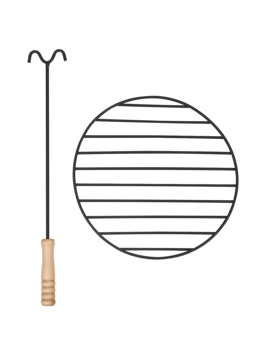 Lauko laužavietė su kepsnine, 76cm, nerūdijantis plienas