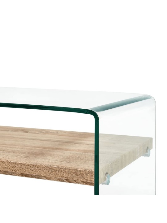 Kavos staliukas, skaidrus, 98x45x31cm, grūdintas stiklas