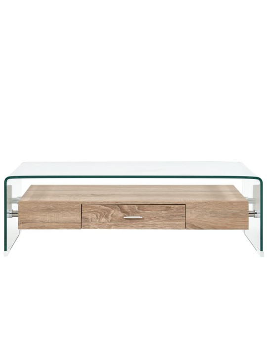 Kavos staliukas, skaidrus, 98x45x31cm, grūdintas stiklas