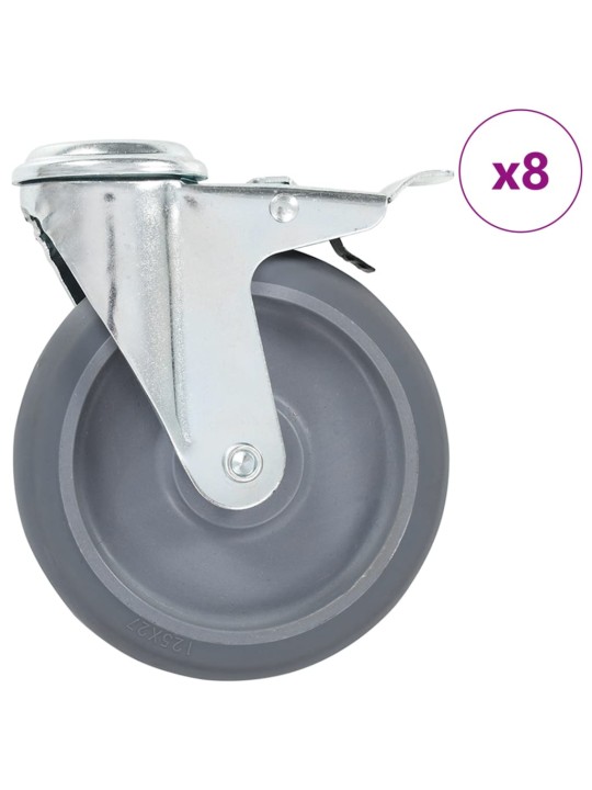 Ratukai, 8vnt., 125mm, pasukami, varžtu tvirtinami