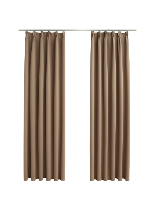 Naktinės užuolaidos su kabliukais, 2vnt., taupe, 140x245cm