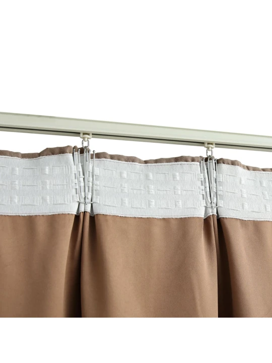 Naktinės užuolaidos su kabliukais, 2vnt., taupe, 140x225cm